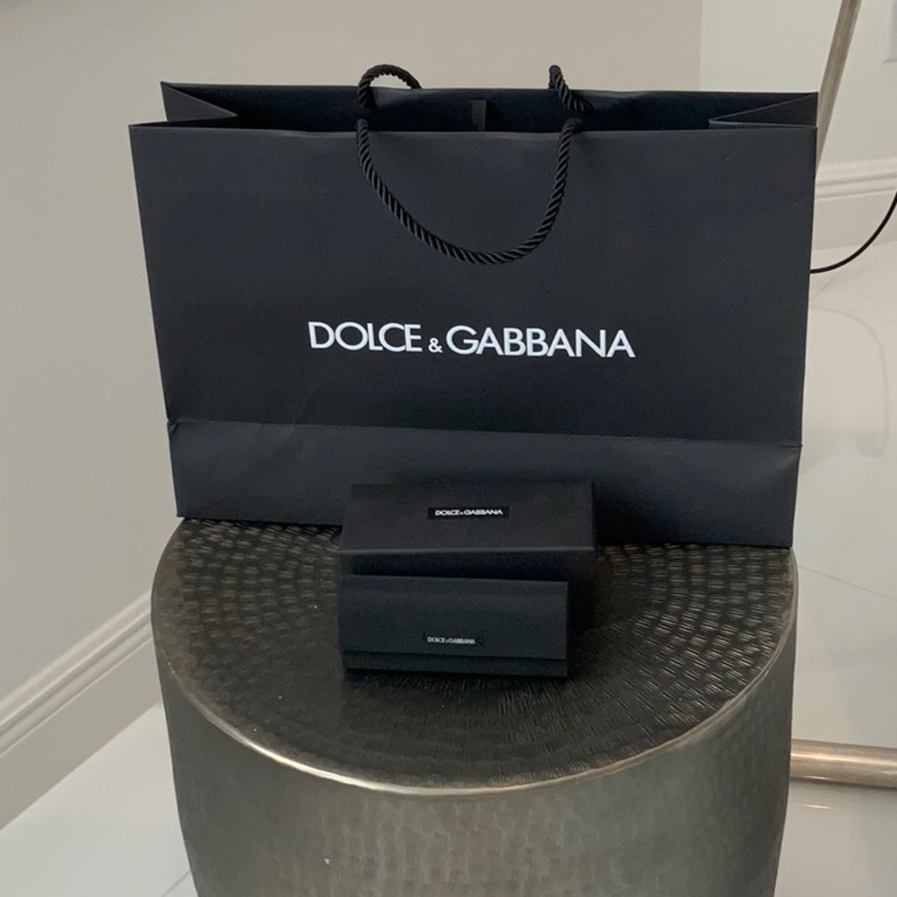 Dolce Gabbana sunglasses case and shopping bag